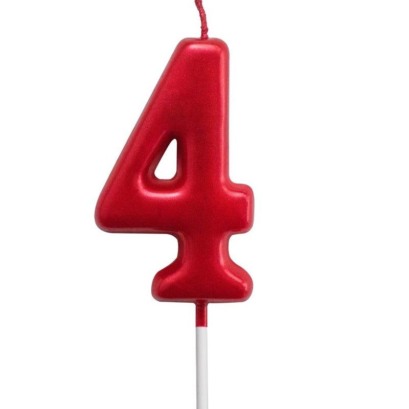 XNOVA Red Birthday Candles 4 Candle 4th Four Years Cake Bady Roman Numberal Cool Number Candle No 40 41 42 43 44 45 46 47 48 49 - Image 1